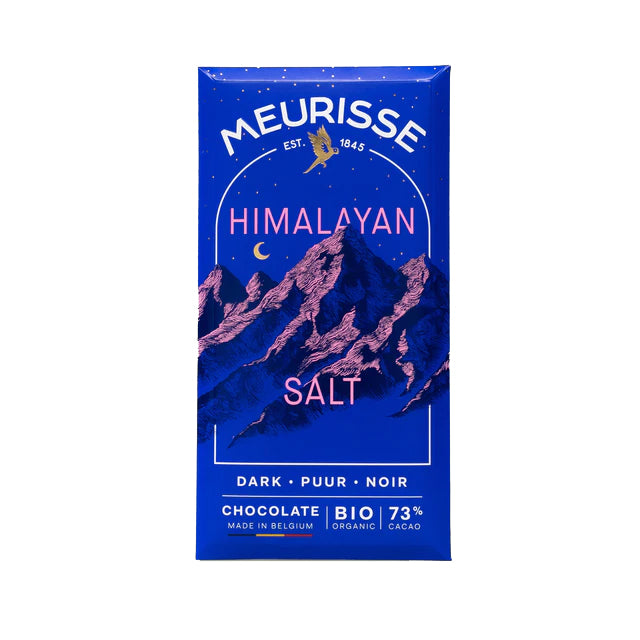 Luxuriously decadent, Meurisse single origin cocoa chocolate is not only delicious, but also certified organic, fair trade, and packaged in recyclable packaging with compostable foil. So you can enjoy a sweet-treat with a little less guilt. Chocolate with 73% organic cocoa and pink Himalayan salt. Made in Belgium. 
