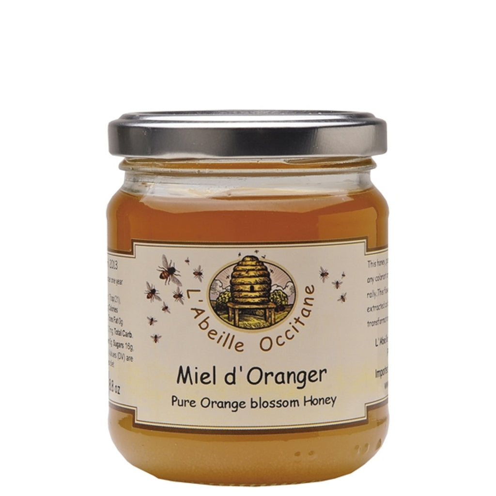 Warm in color and flavor, this Orange Blossom Honey is delightful. With it's slight touch of citrus, this honey can be used to create a citrus based marinade or salad dressing, or drizzle over fruit. The flavor is attributed to the bees feeding on orange blossom, which gives it a unique taste. Made in France 8.8 oz.