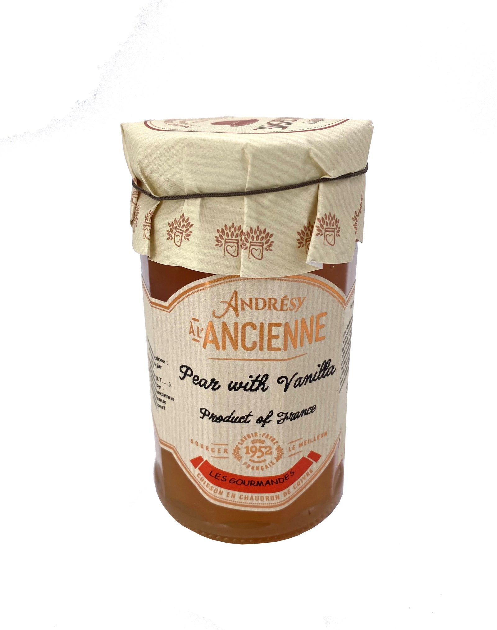 Made with luscious pears and vanilla, this jam is created by slowly simmering the ingredients in a copper cauldron, until they are cooked to perfection. The pear and vanilla flavors merge together to create a jam that is suited for many occasions. Rich combination of pears and vanilla. 9.5oz Made in France.