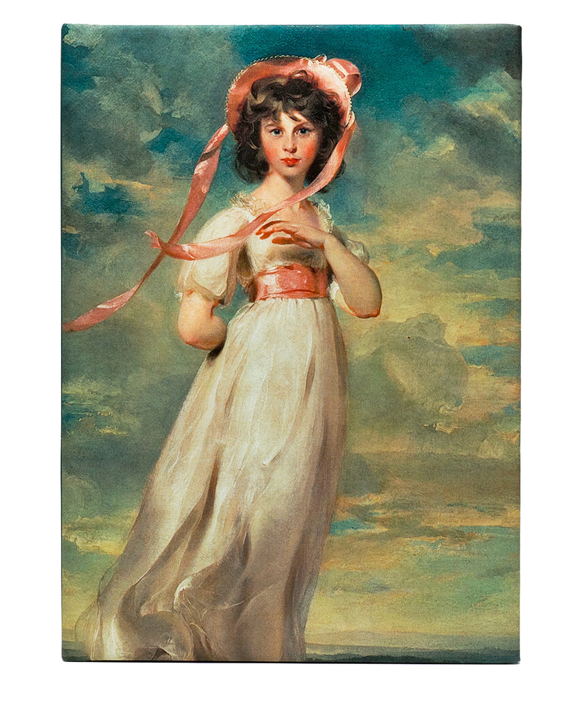 A hardback pocket size journal featuring Sarah Goodin Barrett Moulton: Pinkie, 1794 by Thomas Lawrence (1769-1830) in the collection of The Huntington Library, Art Collections, and Botanical Gardens. Lined paper 4 x 6" With ribboned bookmark Made in the USA.