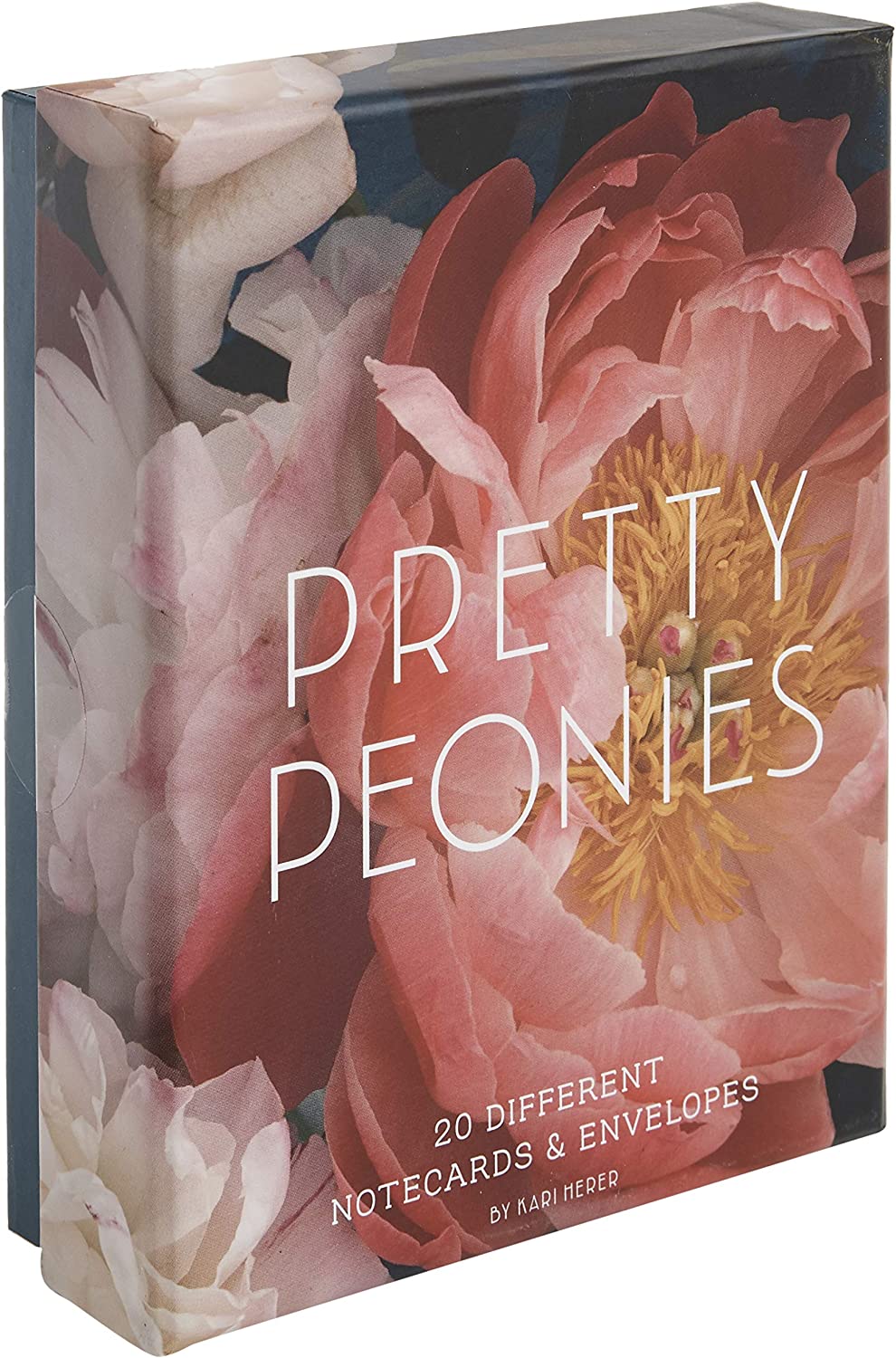 The perennially popular peony is a timeless symbol of good fortune, prosperity, and romance. Each notecard in this box of twenty features a gorgeous photograph of the beloved bloom, perfect for expressing well-wishes at any occasion. Box of 20 blank notecards