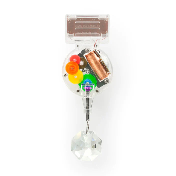 Create your own rainbow with the Solar-Powered Rainbow Maker. With Genuine Crystal! It attaches easily to your window and creates an explosion of rainbow patterns when the sun hits it. Place in direct sunlight and adjust the position as the season&#39;s change to maximize the effect. W-2&quot; x H-5.5&quot; x L-1.5&quot;.