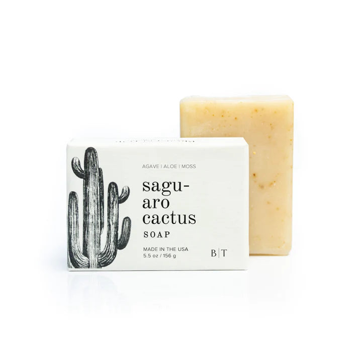This saguaro cactus scented soap is a spicy floral creation made up of cactus jade flower, agave, moss and aloe. This scent is a true representation of walking into a florist shop and experiencing the aroma of fresh cut flowers, stem trimmings, and botanical soaked water.  Vegan. 5.5 oz. Made in the USA.