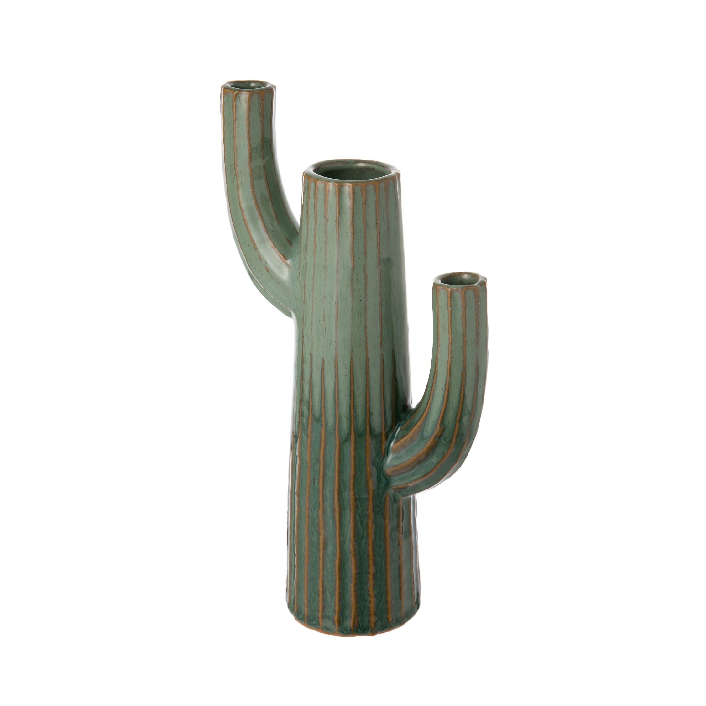 Vintage Large Ceramic Saguaro Cactus Figural Vase