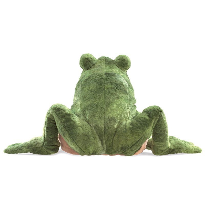 It's not easy being green, unless you're a cute Toad puppet! With a textured and warty plush body and wide open eyes, use your imagination to animate forelegs, mouth and even the tongue of this awesome amphibian! Size: 11" x 18" x 6" By Folkmanis puppets, founded in Watertown, MA. in 1976 Ages 3 +