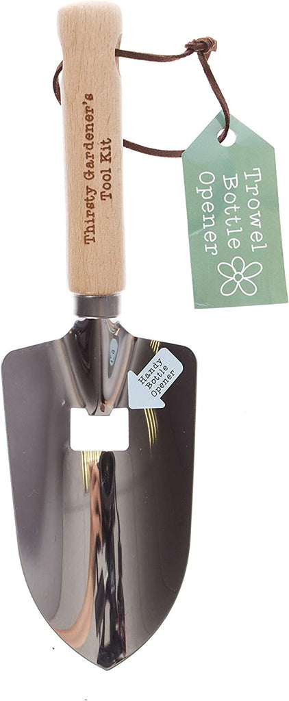 Know someone who’s green fingered? Let them sit back and relax with a beer with this 2 in 1 bottle opener trowel! Perfect for both digging and sipping, this personalized gift great when gardening on a hot day. Stainless steel and wood trowel with incorporated bottle opener. Depth : 1" Height : 11"Width : 3.25".