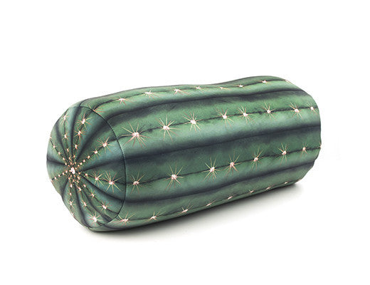 Relax your head and neck and feel at one with nature with this soft and squishy custom cactus pillow. Custom-contouring microbead fill Lightweight and great for travel and home Cover: 85% polyester, 15% spandex Fill: polystyrene micro-beads. 15" x 7" diameter