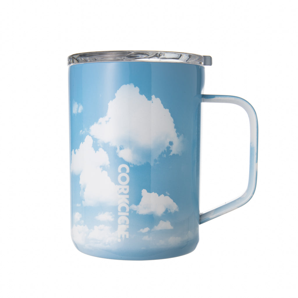 There's always time for a daydream with this whimsical, cloud-print mug. Whether you're caffeinating with a hot cup of coffee, or cozying up with some herbal tea, this heavenly mug will inspire you to feel relaxed with every sip. Keeps drinks hot for 3+ hours Triple insulated. Dishwasher safe.
