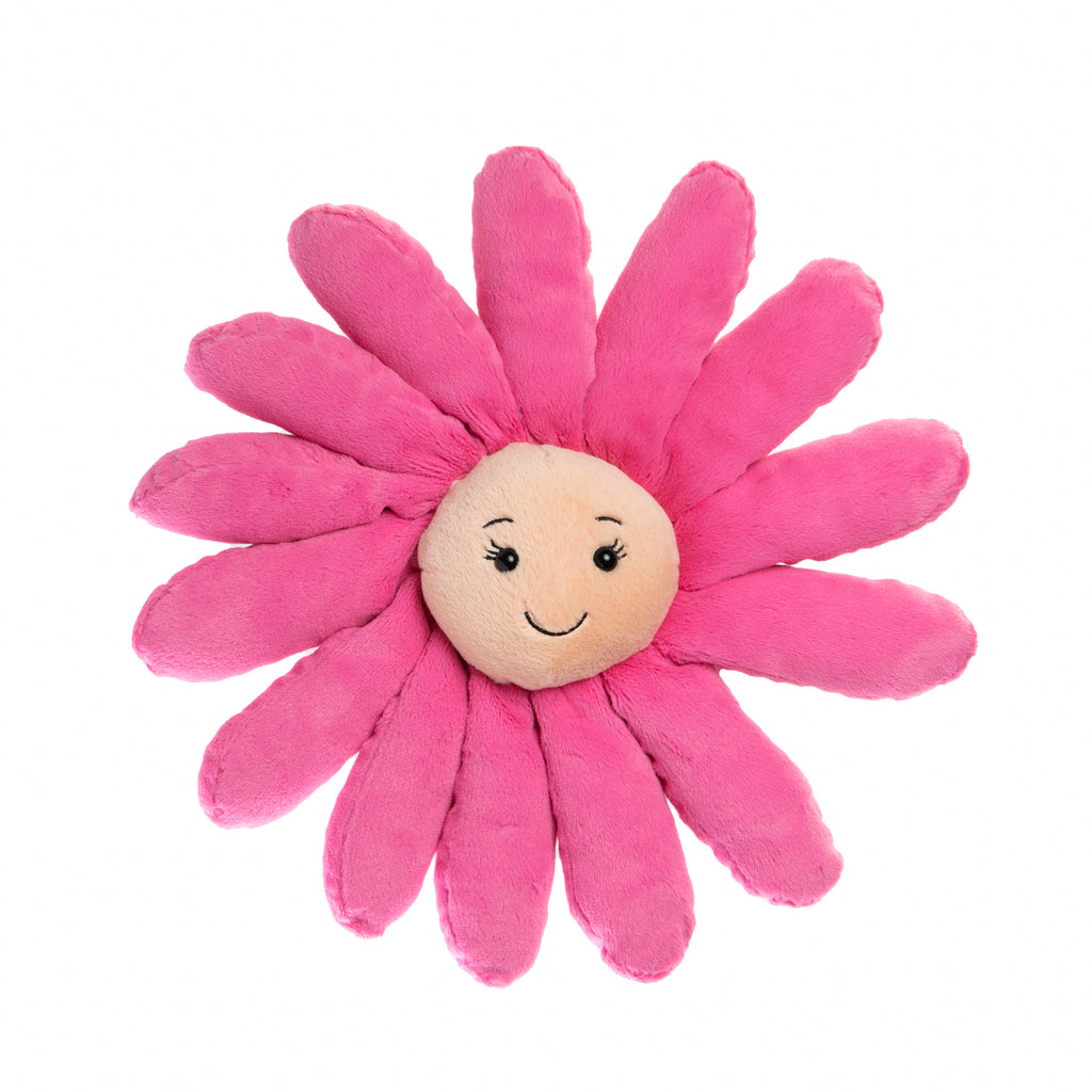 Jazz up the room with Fleury Gerbera! Big, bright and bobbly, with a dazzling crown of candyfloss-pink petals, this power flower will stand out anywhere. The perfect combo of vibrant looks and squishy style. Hand wash only. Size: 18 x 6" All ages.