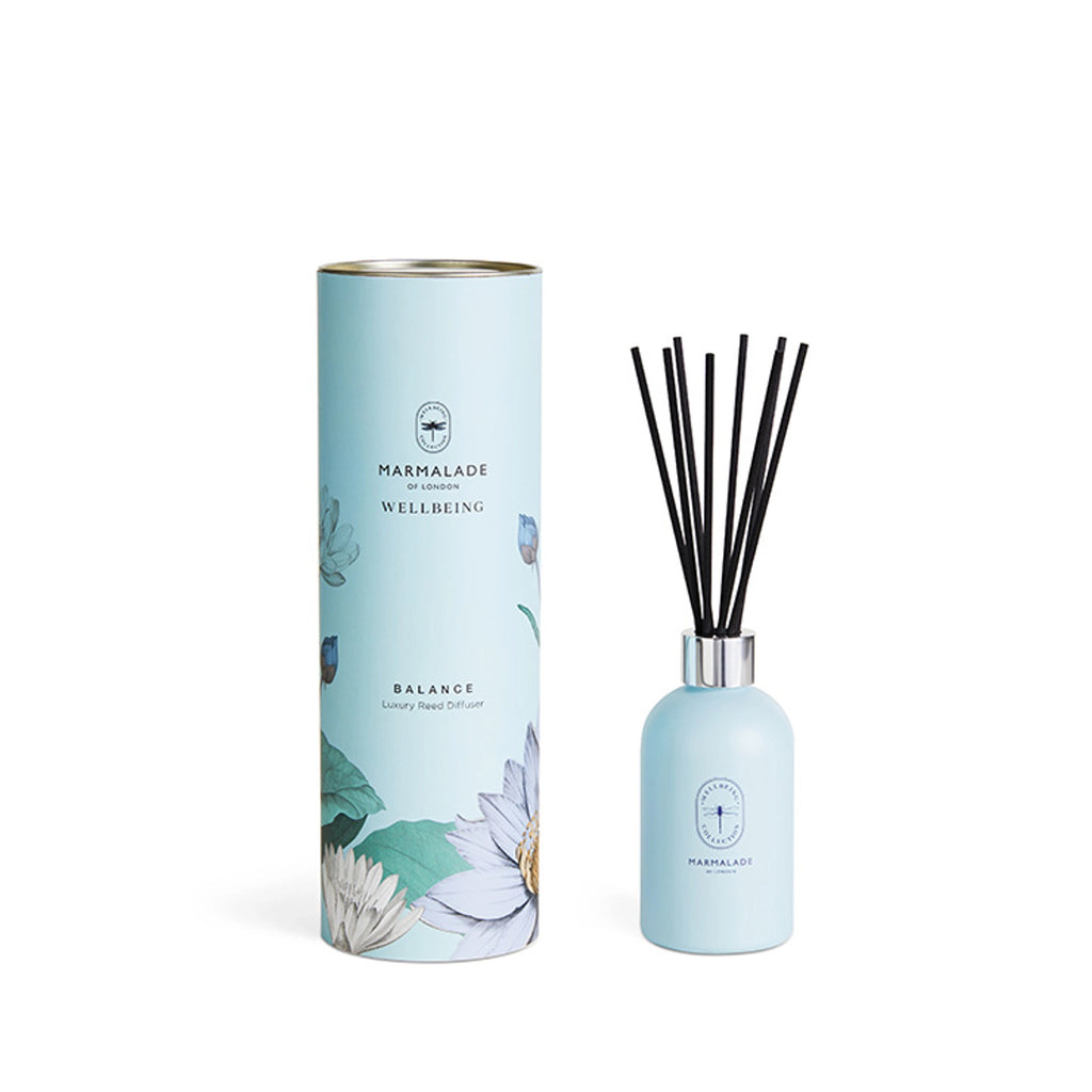 Balance your mind with this restorative blend of essential oils with top notes of white flowers and cassis. Middle notes of violet and eucalyptus. Base notes of cedar wood and vanilla. This hand-poured reed diffuser will add a touch of beautifully scented luxury to any room in your home. 6.7 fl oz Made in Great Britain