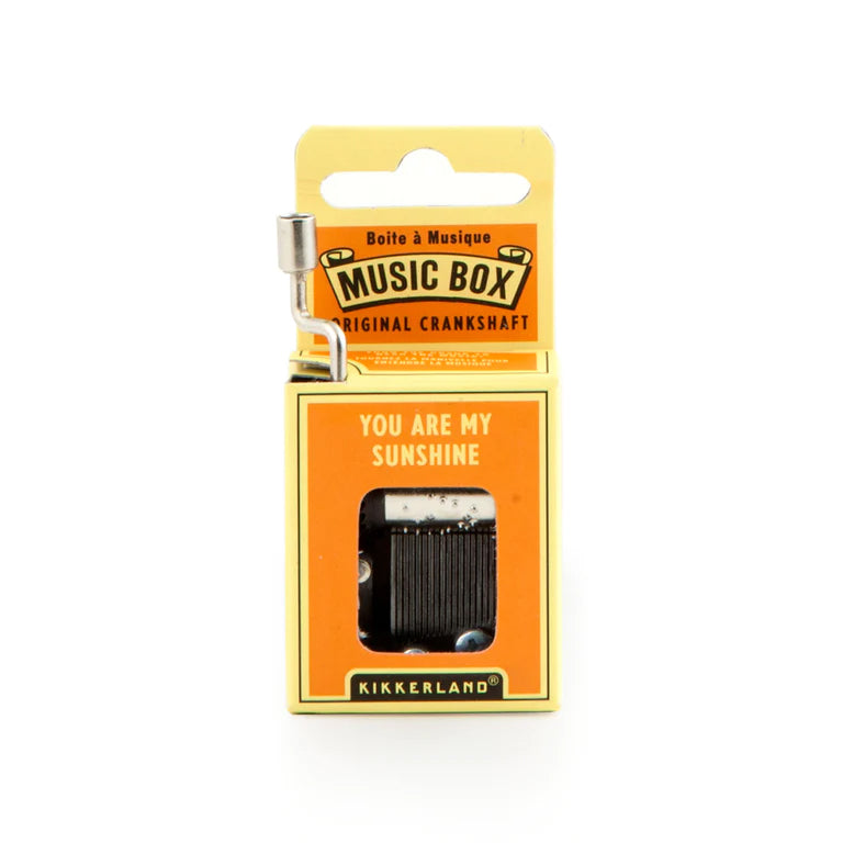 Originally recorded by country signer Jimmie Davis in 1939, 'You are my Sunshine' has become a beloved standard the world over. Keep this classic, joyful song close to you at all times with this vintage style, crank-handle music box. Plays 'You are my Sunshine' Size: 1.5" x 2".