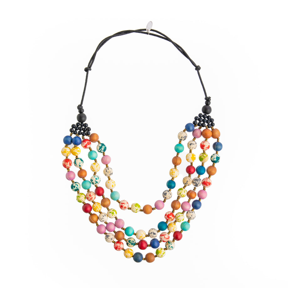 HANDCRAFTED MULTI STRAND WOOD BEAD NECKLACE – The Huntington Store