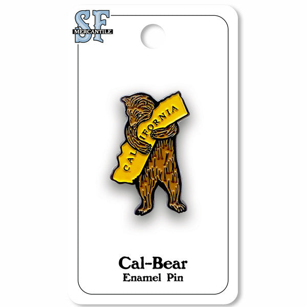 This cute, cuddly bear, hugging the state of California was inspired by vintage artwork from the 1913 sheet music cover of our state song; “I Love You California”. 1.5” high, enameled metal pin.