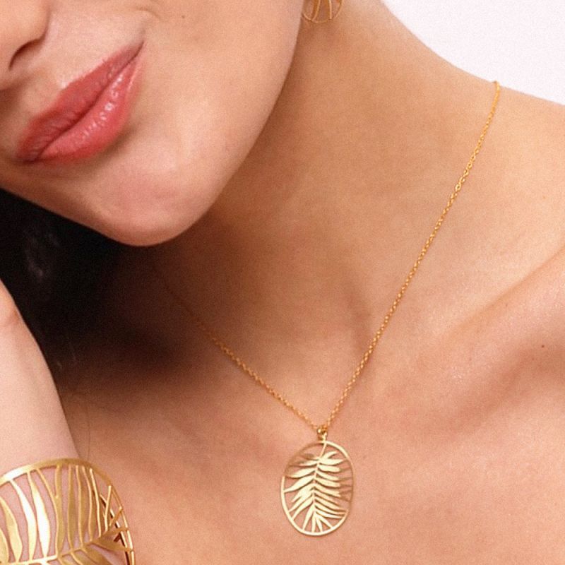 TROPICAL LEAF NECKLACE - GOLD