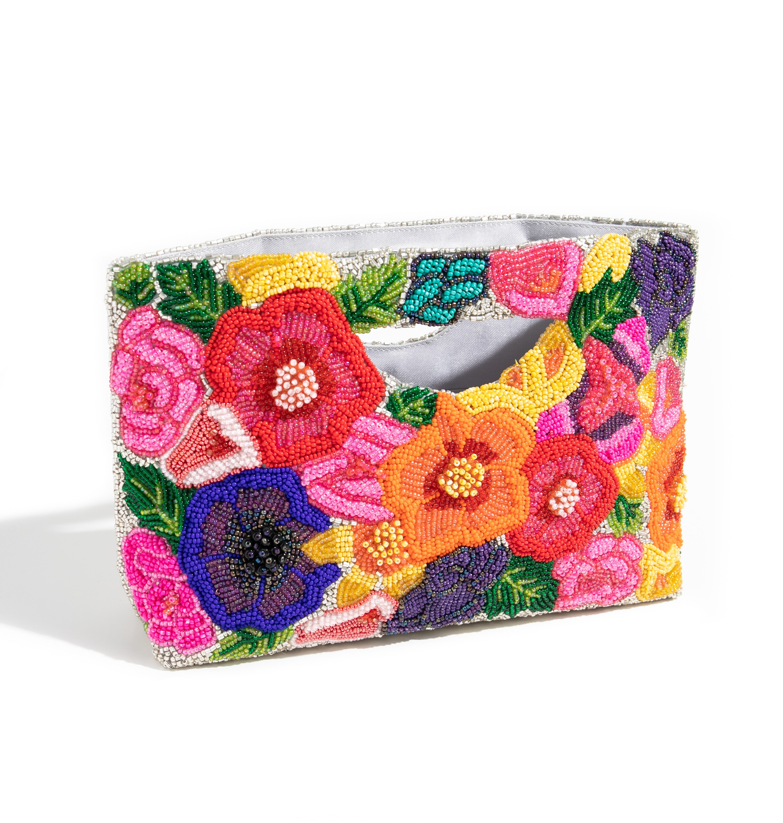 Black & Pink Floral Embroidered Handbag | Embroidered handbag, Pink  handbags, Bags