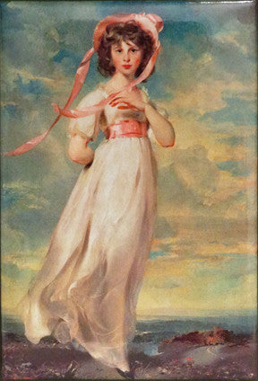 Magnet featuring Pinkie (1794) by Thomas Lawrence (British, 1769-1830). Oil on canvas, 58 1/4 x 40 1/4".   Size approx 3.5" 